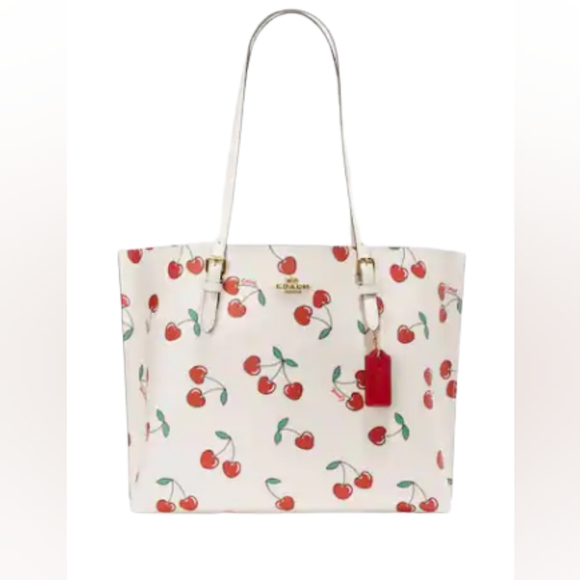 Coach Handbags - EUC Coach Mollie Tote With Heart Cherry Print 🍒